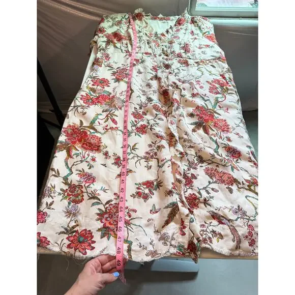 Pilcro Ruffle Collar Button down Dress Floral Plus Size 22W Linen - Picture 11 of 16